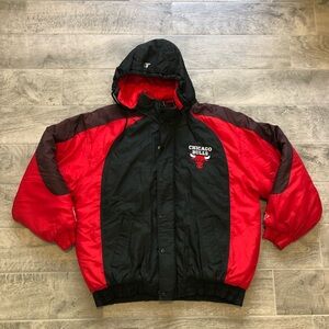 Vintage 90s NBA Chicago Bulls Puffer Jacket Logo Athletic Full Zip Men’s Size XL